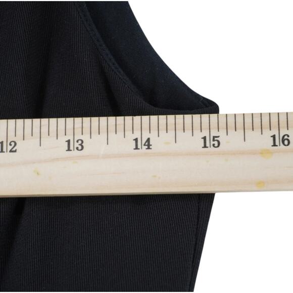 White House Black Market Black Fit Flare Dress Womens 4 Sleeveless Mesh Hem - Picture 4 of 7